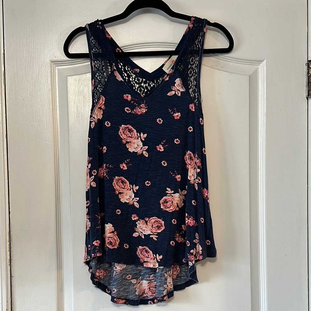 Wishful Park Blue and Pink Vibrant Tank Top